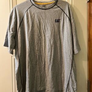 Caterpillar Gray Short Sleeve Crew T-Shirt with CAT Logo